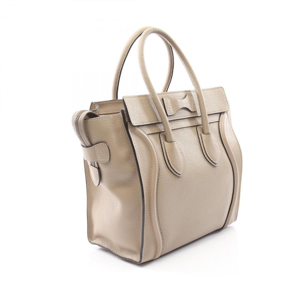 Celine Luggage Tote Leather Bag Shopper Beige